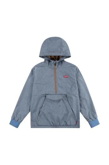 Dětská bavlněná mikina Levi's LVB CHAMBRAY ANORAK s kapucí, hladká