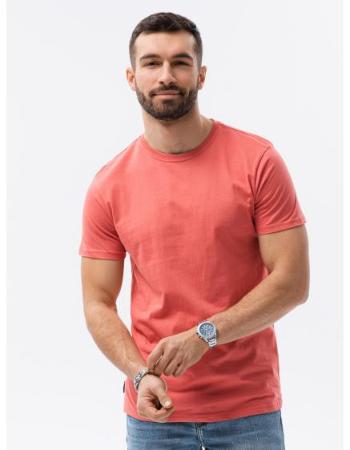 Pánské jednobarevné tričko STAFF korálová barva
