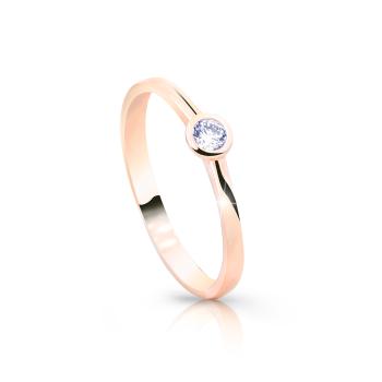 Cutie Jewellery Jemný třpytivý prsten z růžového zlata Z8006-10-X-4 62 mm
