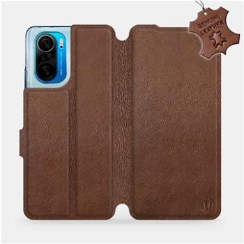 Kožené flip pouzdro Xiaomi Poco F3 - Hnědé -  Brown Leather (5903516666324)