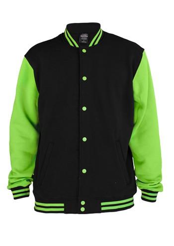 Urban Classics 2-Tone College Sweatjacket Black Green - M