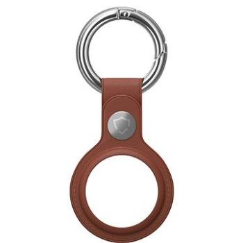 AlzaGuard Genuine Leather Keychain pro Airtag hnědá (AGD-AKL002C)