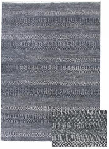 Diamond Carpets koberce Ručně vázaný kusový koberec Diamond DC-MCN Dark blue/silver - 365x457 cm Šedá
