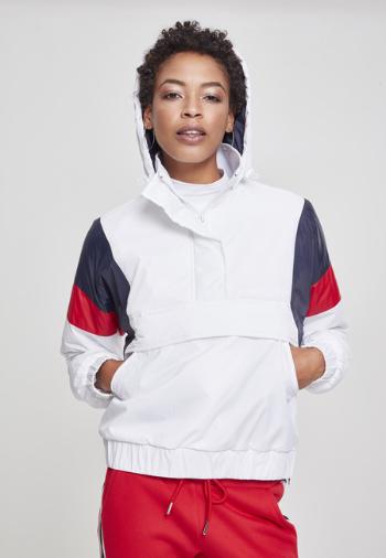 Urban Classics Ladies 3-Tone Padded Pull Over Jacket white/navy/fire red - M