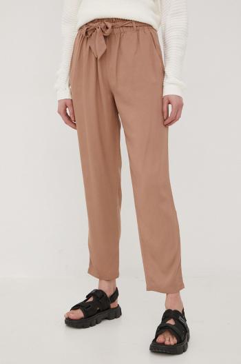 Kalhoty Tom Tailor dámské, hnědá barva, jednoduché, high waist