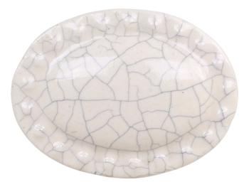 Bílá antik porcelánová úchytka s popraskáním Craez - 4*3 cm 39522-01