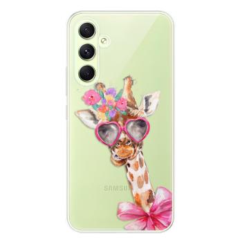 Odolné silikonové pouzdro iSaprio - Lady Giraffe - Samsung Galaxy A54 5G