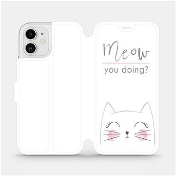 Flipové pouzdro na mobil Apple iPhone 12 - M098P Meow you doing? (5903516373963)