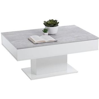 FMD Konferenční stolek betonově šedý a bílý (428686)