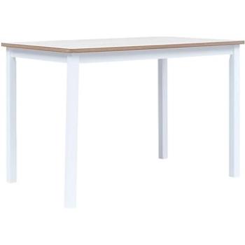 Jídelní stůl bílo-hnědý 114x71x75 cm masivní kaučukovník (247363)