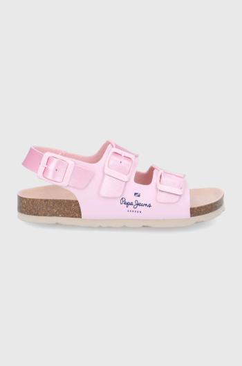 Dětské sandály Pepe Jeans růžová barva