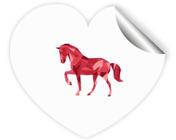 Samolepky srdce - 5 kusů Kůň z polygonů