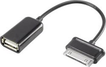 USB kabel Renkforce 1x Samsung zástrčka ⇔ 1x USB 2.0 zásuvka 0.10 m, černá s OTG