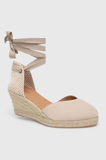 Semišové espadrilky Barbour Juana dámské, béžová barva, na klínku, LFO0696BE12