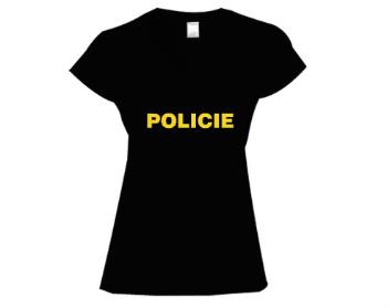 Dámské tričko V-výstřih Policie