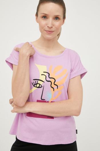 Bavlněné tričko Protest fialová barva
