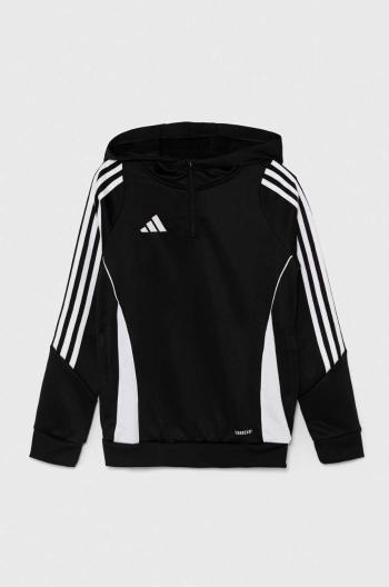 Dětská mikina adidas Performance TIRO24 TRHOODY černá barva, s kapucí, s aplikací, IJ9960