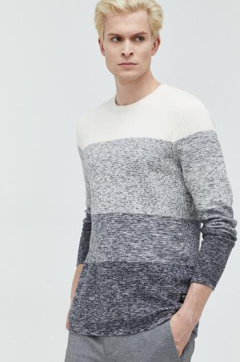 Bavlněný svetr Tom Tailor pánský, šedá barva, lehký