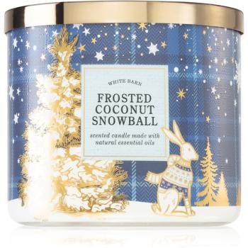 Bath & Body Works Frosted Coconut Snowball vonná svíčka s esenciálními oleji 411 g