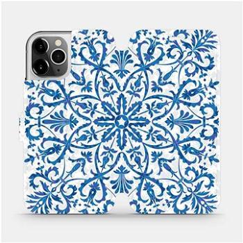 Flipové pouzdro na mobil Apple iPhone 12 Pro - ME01P Modré květinové vzorce (5903516375813)