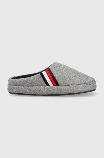 Pantofle Tommy Hilfiger Fm0fm04346 Corporate Hilfiger Homeslipper šedá barva