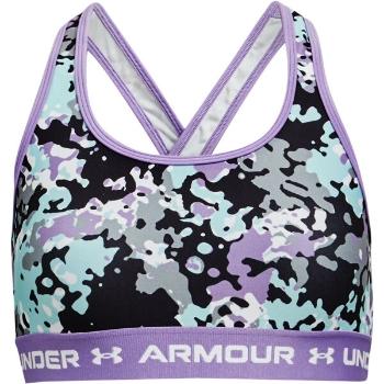 Under Armour CROSSBACK MID PRINTED Dívčí sportovní podprsenka, fialová, velikost S