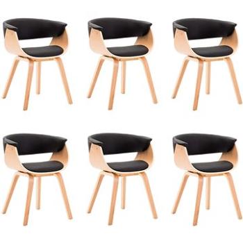Jídelní židle 6 ks černé ohýbané dřevo a umělá kůže (278735)