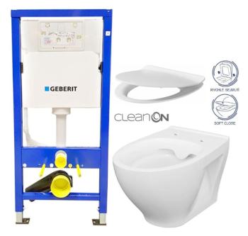 GEBERIT DuofixBasic bez tlačítka + WC CERSANIT CLEANON MODUO + SEDÁTKO 458.103.00.1 X MO1