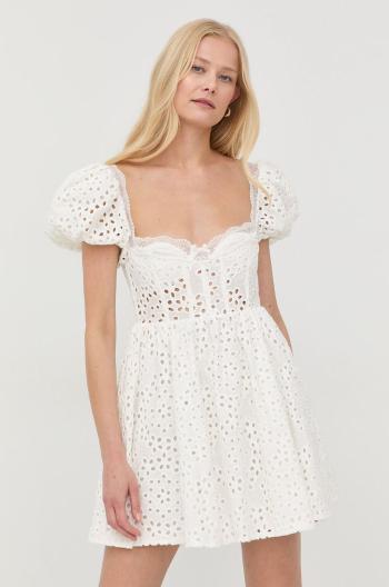 Plátěné šaty For Love & Lemons bílá barva, mini