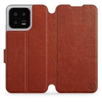 Mobiwear flip pro Xiaomi 13 - Brown&Gray (5904808465519)