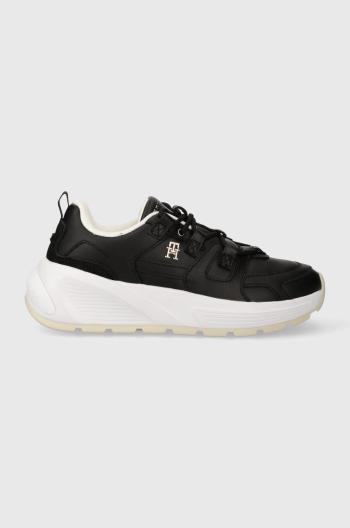 Kožené sneakers boty Tommy Hilfiger TH PREMIUM RUNNER LTHR černá barva, FW0FW07340