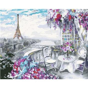 Zuty - Malování podle čísel - EIFFELOVA VĚŽ LETNÍ KAVÁRNA V PAŘÍŽI, 80x100 cm, vypnuté plátno na rám (HRAmmb10669nad)