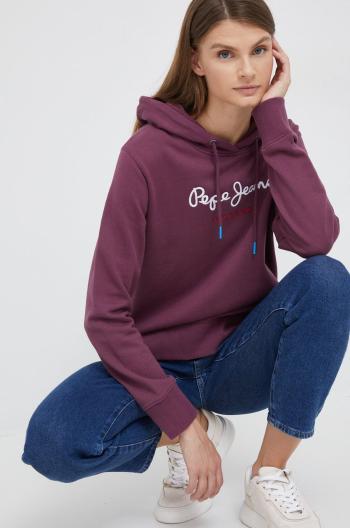 Bavlněná mikina Pepe Jeans dámská, fialová barva,