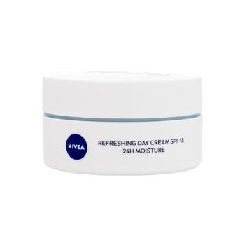 Nivea Refreshing Day Cream SPF15 50 ml denní pleťový krém pro ženy na dehydratovanou pleť