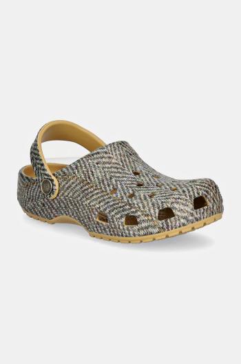 Pantofle Crocs Crocsclassic Tweed Clog dámské, béžová barva, 210403