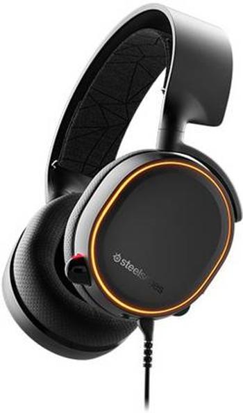 Steelseries Arctis 5 RGB herní headset stereo, na kabel přes uši, s USB, jack 3,5 mm, černá