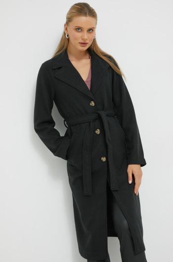 Kabát JDY dámský, černá barva, přechodný