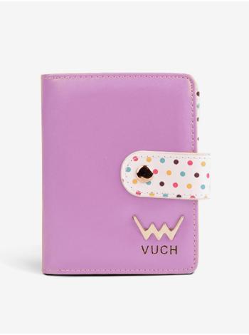 Bílo-fialová dámská malá vzorovaná peněženka VUCH Violet