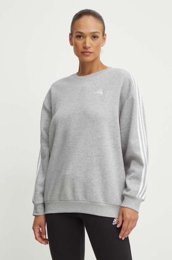 Mikina adidas Essentials dámská, šedá barva, melanžová, IM0220