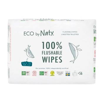 Eco by Naty ECO vlhčené ubrousky Naty bez vůně - splachovatelné - výhodné balení (3 x 56 ks)