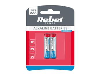 Baterie AAA (R03) alkalická REBEL EXTREME Alkaline Power 2ks / blistr BAT0090B