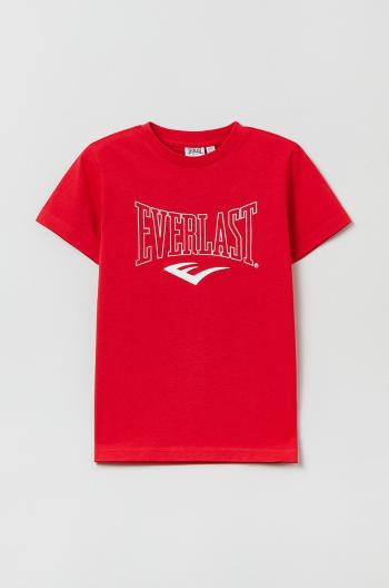 Dětské bavlněné tričko OVS červená barva, s potiskem