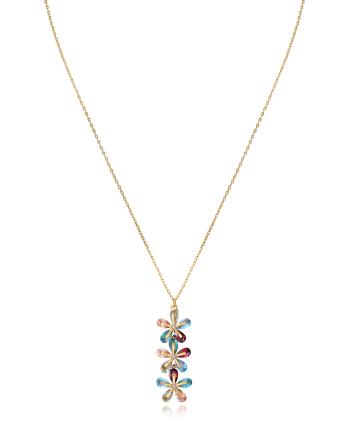 Viceroy Pozlacený náhrdelník s barevnými květinami Elegant 13083C100-39