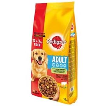 Pedigree granule s hovězím se zeleninou pro dospělé psy 12kg + 3kg (5998749143247)