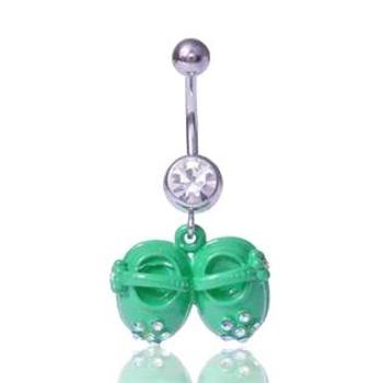 Šperky4U Piercing do pupíku - zelené botičky - HP01101