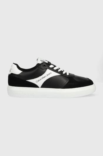 Kožené sneakers boty Calvin Klein Jeans Casual Cupsole Laceup Low černá barva