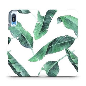 Flipové pouzdro na mobil Huawei Y6 2019 - MG06P Zelené listy na bílém pozadí (5903226885336)