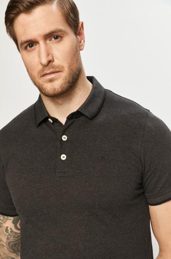 Polo tričko Jack & Jones šedá barva, hladké