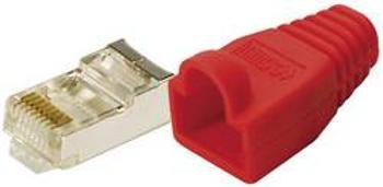 Propojovací konektor RJ45 LogiLink MP0016, zástrčka rovná, 100 ks, červený