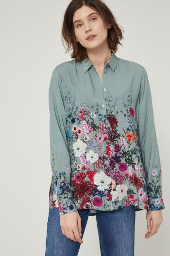 Košile Medicine dámská, tyrkysová barva, regular, s klasickým límcem